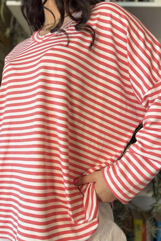  Perfect Breton V Long Sleeve Top Watermelon /19